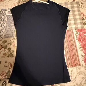 Navy Ribbed Muscle Tee